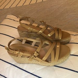 Via Spiga Platform Wedges Nude